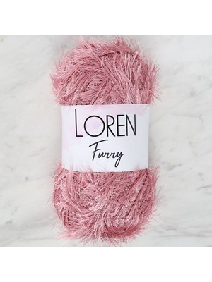 By Nevser Loren Furry Gül Kurusu El Örgü Ipi - RF028