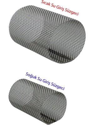 Kısa Tip Kombi Pislik Tutucu Filtresi 2 Li Takım (+ Soğuk Su) - Petek Kombi Bakımı Filtre Süzgeç Tamiri - Kombi Bağlantı Seti Tamir Süzgeci