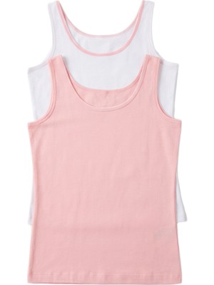 Blackspade Kız Çocuk Atlet 2'li Paket 1297 - Pembe Beyaz