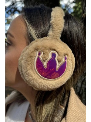 Kahverengi Taç Figürlü Peluş Kulaklık