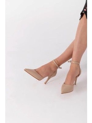 La Limar Nude Cilt Stiletto Sivri Burun Kadın Topuklu Ayakkabı 2180