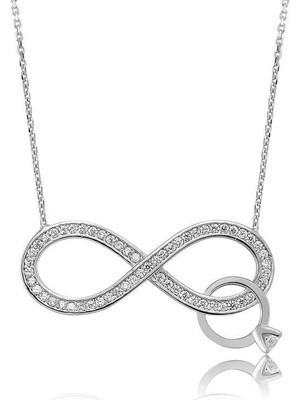 cleovibe Gümüş Sonsuzluk Tektaş Bayan Kolye