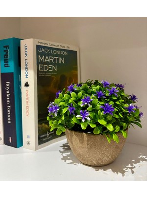 FB Cup Safir Moru Detaylı Modern Yapay Bitki Tasarımı (13 cm x 17 Cm)