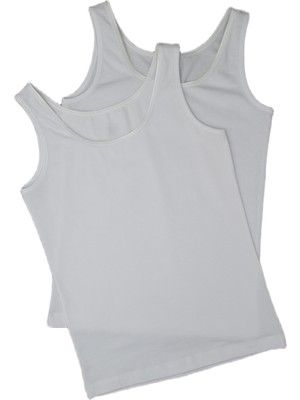 Blackspade Kız Çocuk Atlet 2'li Paket 1297 - Beyaz