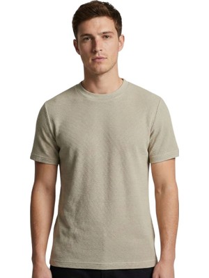 Trender O Yaka Amerikan Pike Erkek T-Shirt 2387 Taş