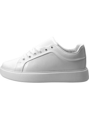 Onlo Ayakkabı 25A.915 Siyah & Beyaz Kalın Taban Bağlı Sneaker Erkek Ayakkabı