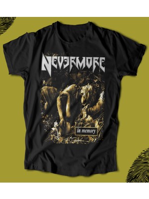 Butişört ' Nevermore - In Memory'  Baskılı 'regular-Fit' Unisex Tişört