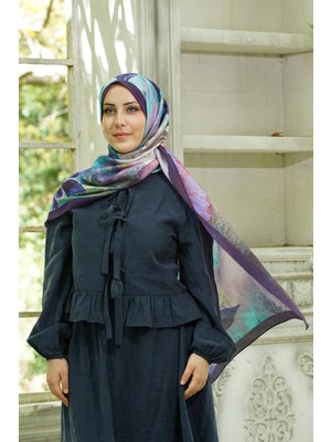 Lacivert Lila Loryan Scarf Diamond Anna Şal