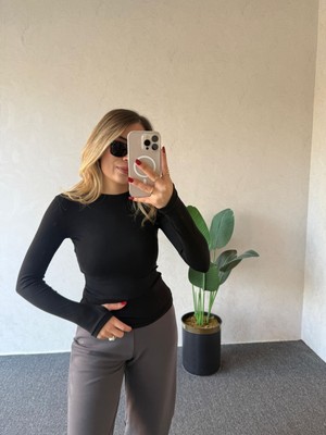 Infivento Bisiklet Yaka Parmak Geçmeli Detaylı Bluz