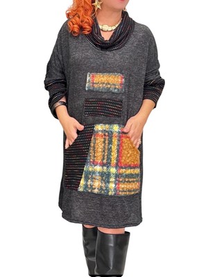 Phuti Degaje Yaka Triko Elbise