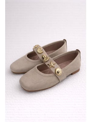 ModaFrato STELLA Deniz Kabuğu Kemerli Babet Günlük Kadın Ayakkabı Mary Jane Ev Babeti