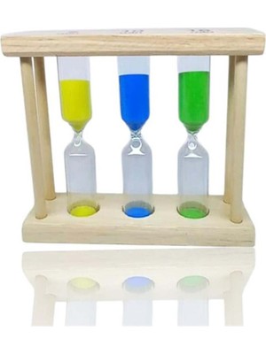 Feyza Design Renkli Ahşap Kum Saati, 5-15 Dakika Süreli, Şık ve Zarif Tasarım