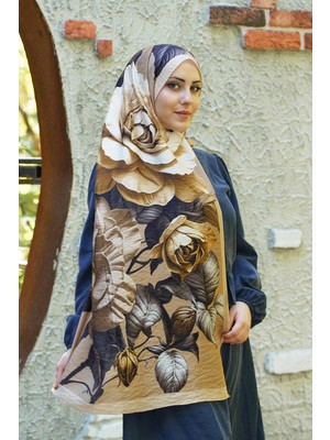 Koyu Bej Loryan Scarf Diamond Dina Şal