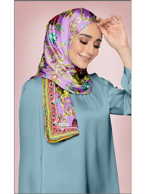 Kızca Vual İpek Eşarp Çiçekli