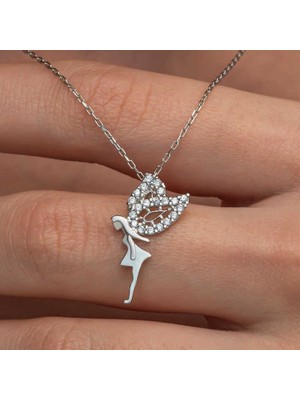 cleovibe Gümüş Peri Kızı Kadın Kolye