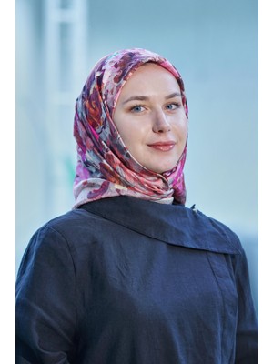 Vizon Pudra Loryan Scarf Duman Desen Henna Eşarp