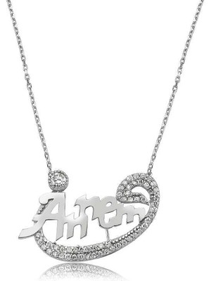 cleovibe Gümüş Annem Vav Bayan Kolye