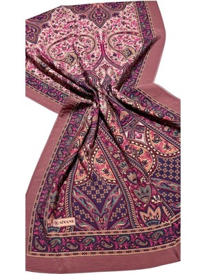 Gül Kurusu Siyane Scarf Etnik Cupra Desen Şal