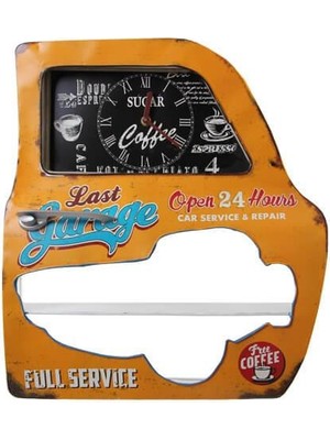 Turtcest Dekoratif Garage Temalı Sarı Araba Kapısı Araba Kapısı Duvar Rafı