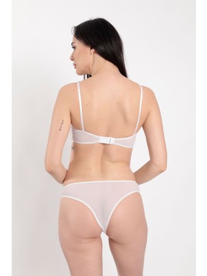 Beyaz Tül Sütyen Takım - 881