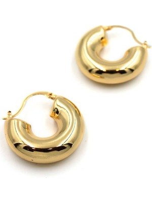 Royaleks Metal Halka Küpe - Altın