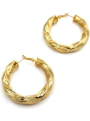 Royaleks Metal Halka Küpe - Altın