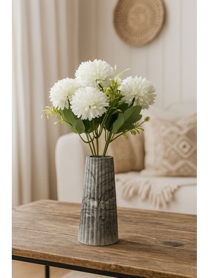 Szn Home Design Modern Yivli Seramik Dekoratif Vazo –mermer Desenli Iskandinav Tasarım Salon & Masa Üstü Vazo