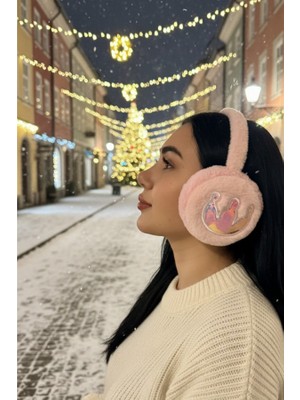 Pembe Renk Taç Figürlü Peluş Kulaklık