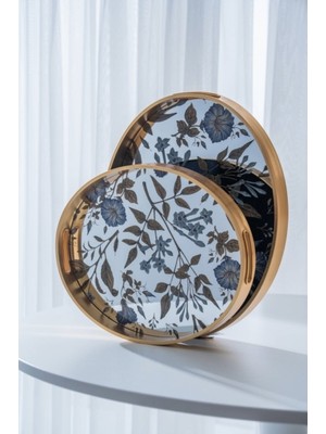 Acar Lüx Poliüretan 2 Li Oval Aynalı Tepsi