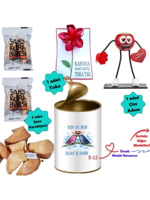 E-Hediyeci Kişiye Özel Isim Yazılı Sen ve Ben Aşk Dolu Tasarım Hediye Kutusu, Sevgiliye Hediye, Kız Arkadaşa Hediye, Sevgiliye Hediye, Kişiye Özel Hediye,romantik  Sevgili Hediyesi, 14 Şubat Hediyesi, Kız Arkada