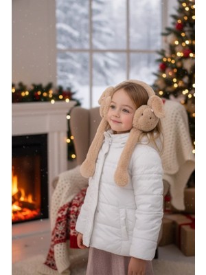  Kahverengi Tavşan Figürlü Kulakları Oynayan Peluş Kulaklık