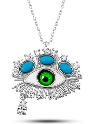 cleovibe Gümüş Gözyaşı Damlası Koruyucu Bakış Kolye