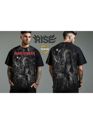 Iron Maiden Nakışlı Büyük Baskılı Tişört S
