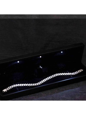 cleovibe Gümüş Işıklı Kutulu Taşlı Gurmet Kadın Bileklik
