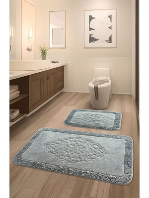 Şile Yumuşacık, Süper Emici 2'li 100% Pamuk Ultra Lüks Banyo Paspası Seti