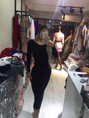 Pink Life Maksi Sandy Kumaş Siyah Mavi Elbise