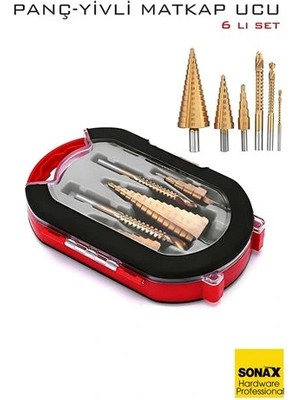 Belle Fusion Bfs 6'lı Titanyum Kaplama Kademeli Panç Matkap Ucu Seti – Metal, Ahşap ve Plastik Için