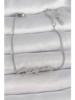 Belle Fusion Bfs 316L Çelik Gümüş Renk Atatürk İmza Model Kadın Bileklik