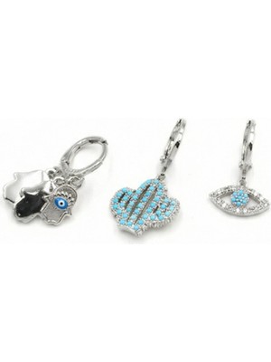 Royaleks 3'lü Halka Küpe - Gümüş