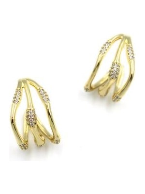 Royaleks Taşlı Kıvrımlı Küpe - Altın