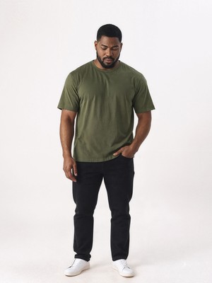 Lc Waikiki Yeni Sezon Büyük Beden Bisiklet Yaka %100 Pamuk Erkek Tişört