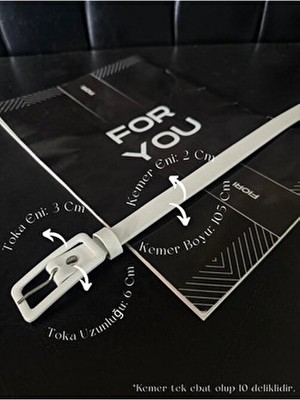 Fiori Kadın Ince Pantolon Kemeri Suni Deri Dikdörtgen Kaplama Tokalı Günlük Kullanım İçin