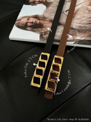 Fiori Ince Zincir Tokalı Basic Kadın Pantolon Kemeri, Ceket Kemeri, Elbise Kemeri, Gömlek Kemeri