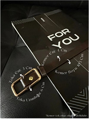 Fiori Kadın Pantolon Kemeri Suni Deri Modern Stil Dikdörtgen Tokalı Günlük ve Özel Kullanım