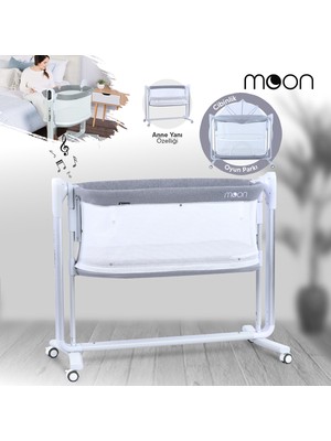 Huggy Moon Otomatik Sallanabilir Hareket Sensörlü Kumandalı Oyun Parkına Dönüşebilen Anne Yanı Elektrikli Beşik