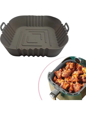 Mey İthalat Renkli Isıya Dayanıklı Yıkanılabilir Silikon Fırın ve Airfryer Kare Model Pişirme Matı 20 cm