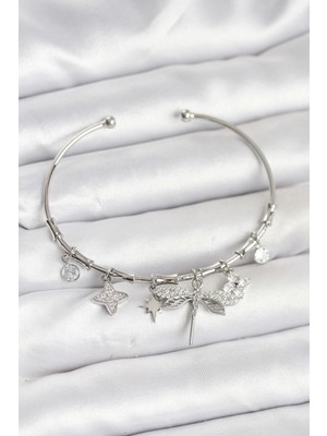 Belle Fusion Bfs Yusufçuk Charmlı Gümüş Renk Pirinç Kadın Bileklik