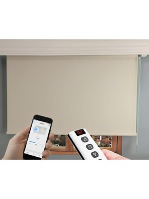 Rovline Akıllı Motorlu Stor Perde, Zaman Ayarlı, Kumandalı, Telefon ve Sesle Kontrol, Tuya Uyumlu