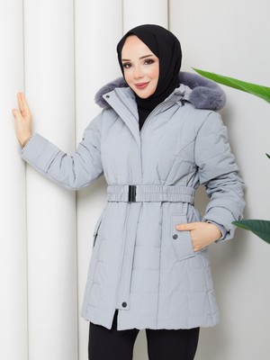 Eslemnur Nova Kumaş Şişme Mont 85CM