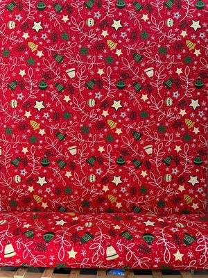 Düşler Ev Tekstili Kırmızı Çiçek Desenli Su ve Leke Itici Panama Keteni Küçükçalık Premier Duck Kumaş Bezi 100X180